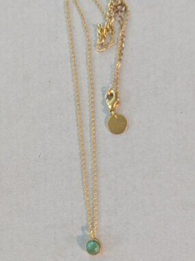 CHRISTINA GREENE Dainty Minimalist Turquoise Pendant Necklace